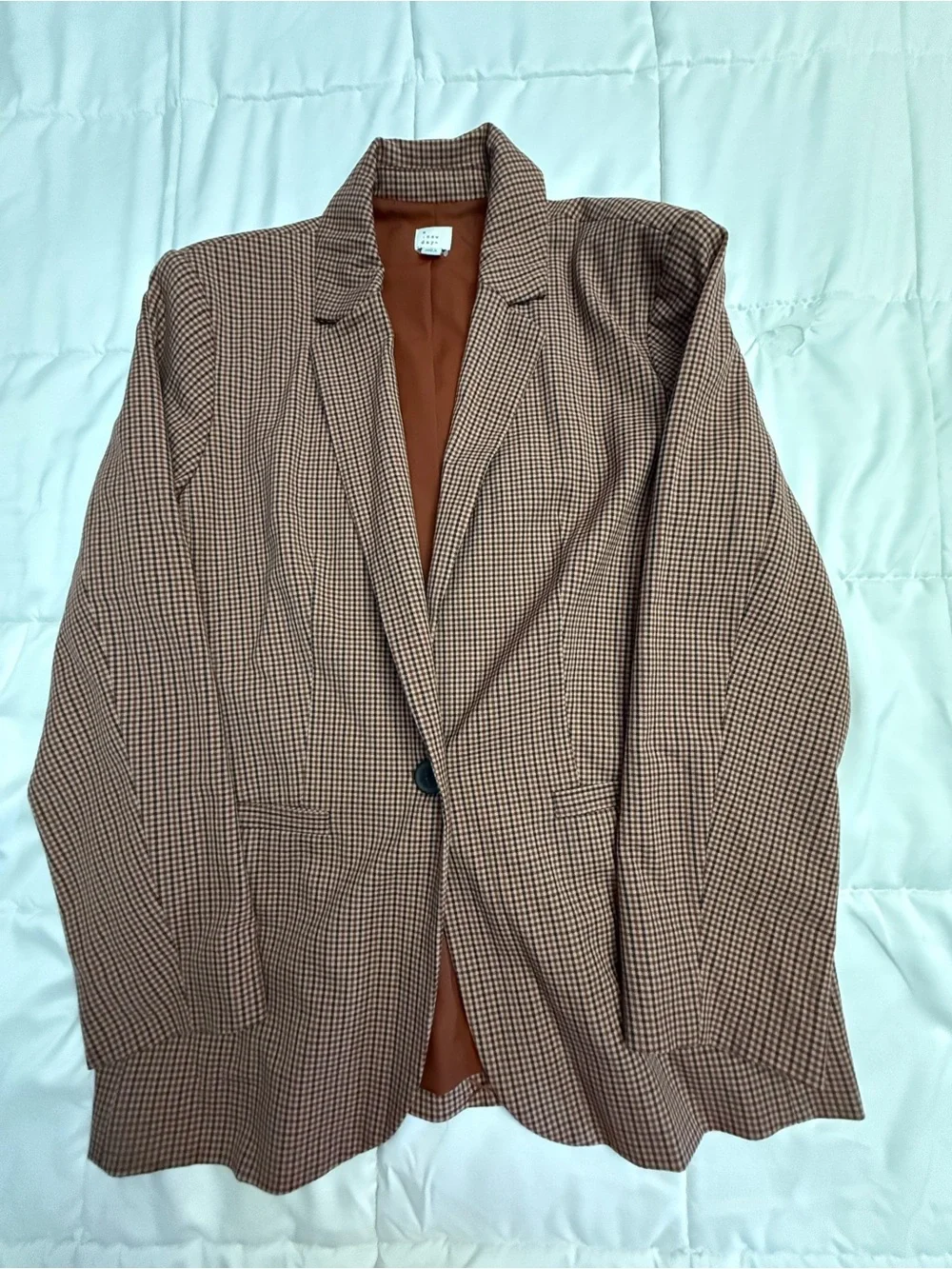 Classic Brown Check Women’s Blazer and Trousers Suit